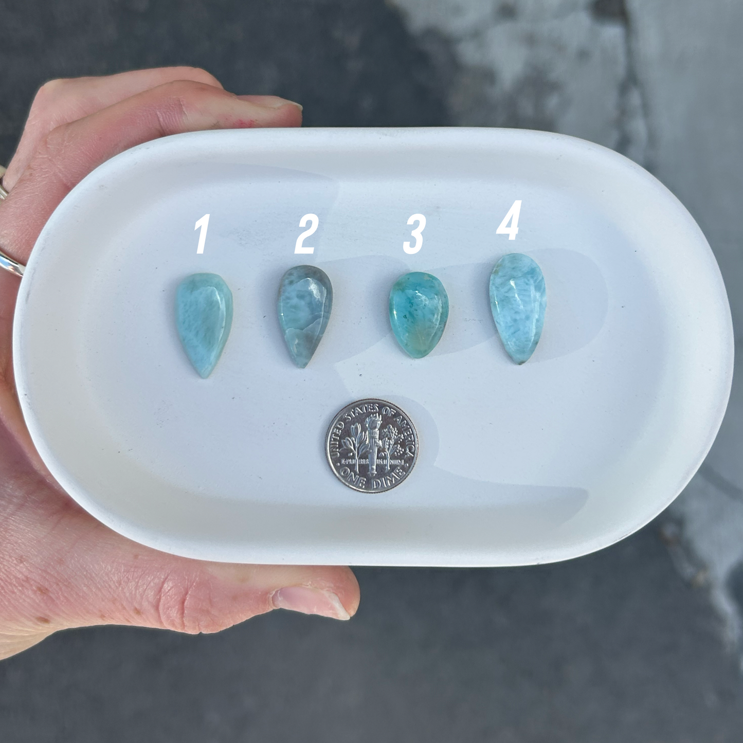 Moon Face Larimar Double Stack Any Size