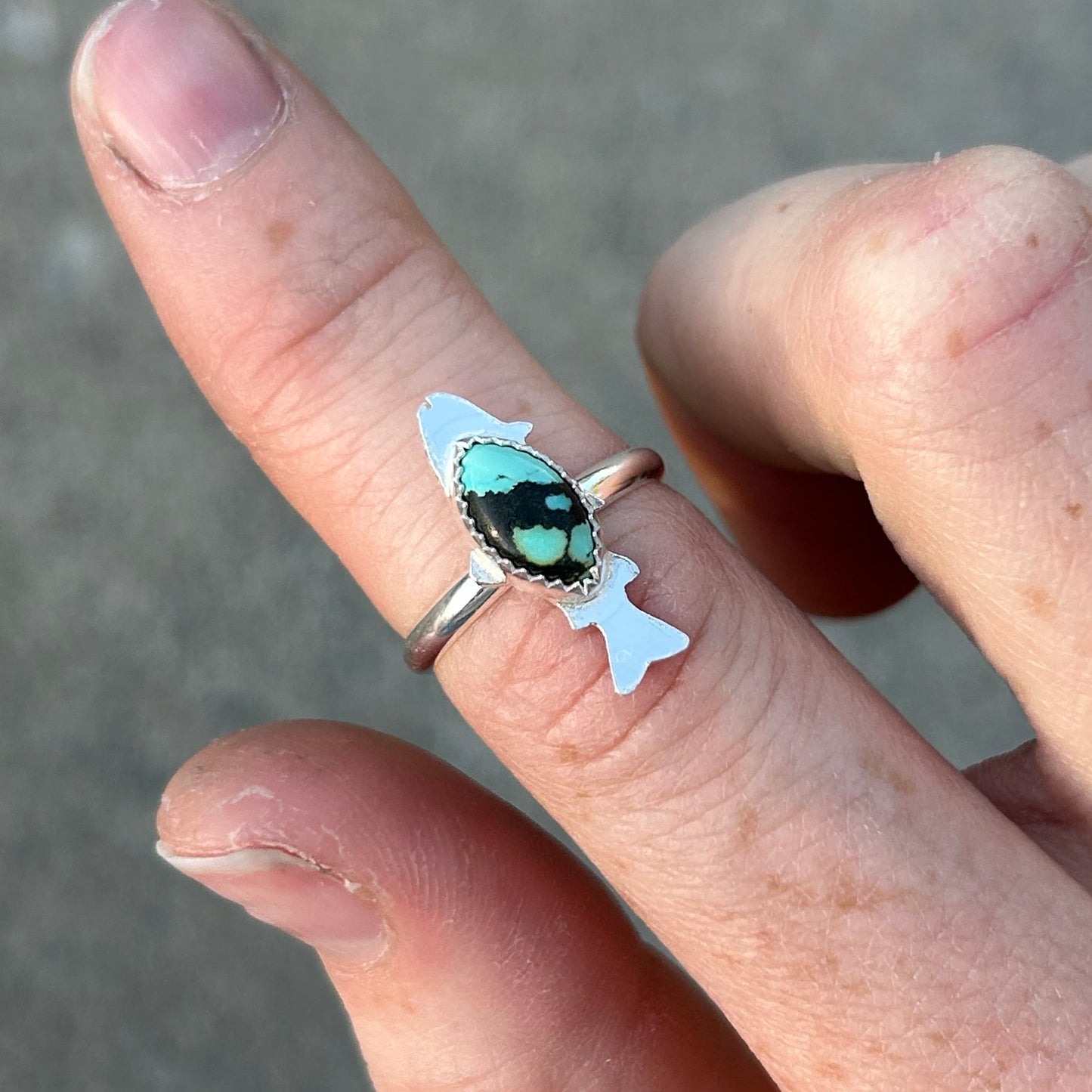 Turquoise Fish Ring Size 6