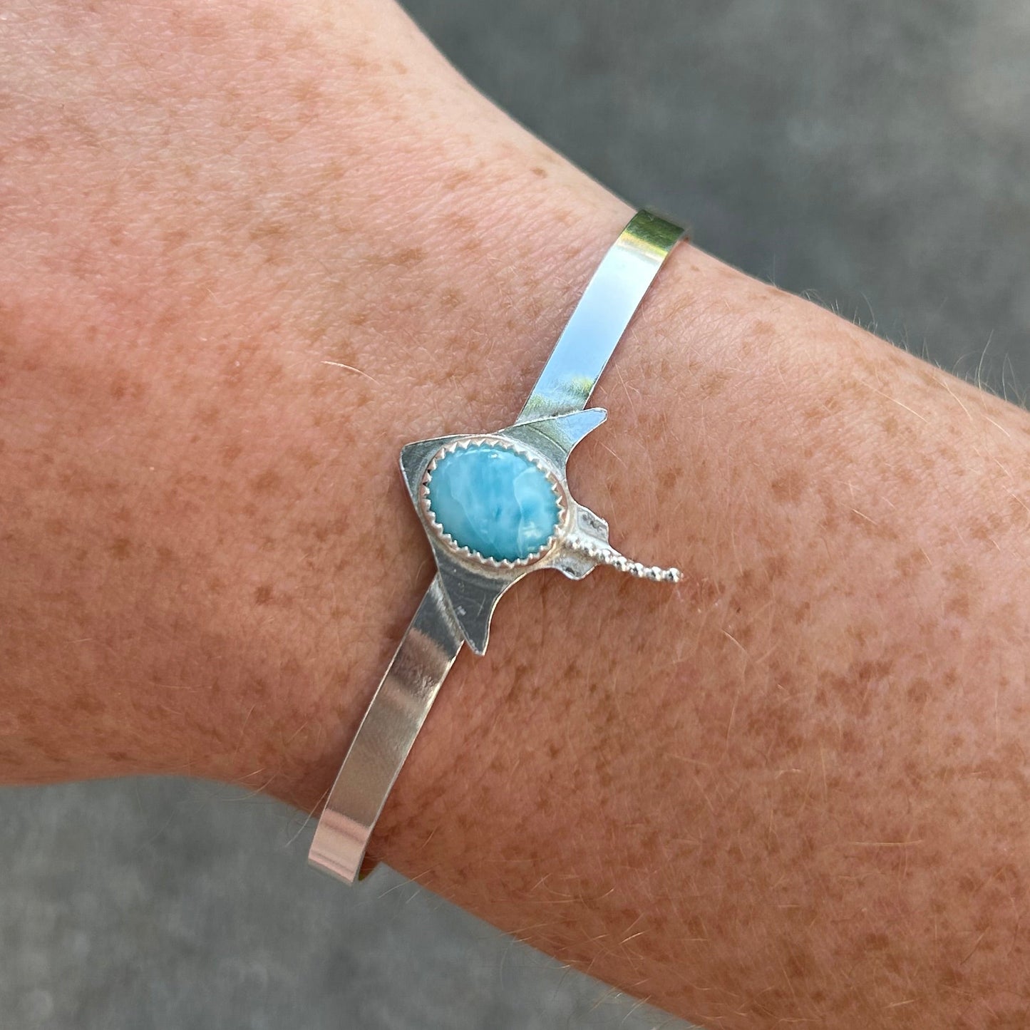Larimar Stingray Cuff Bracelet
