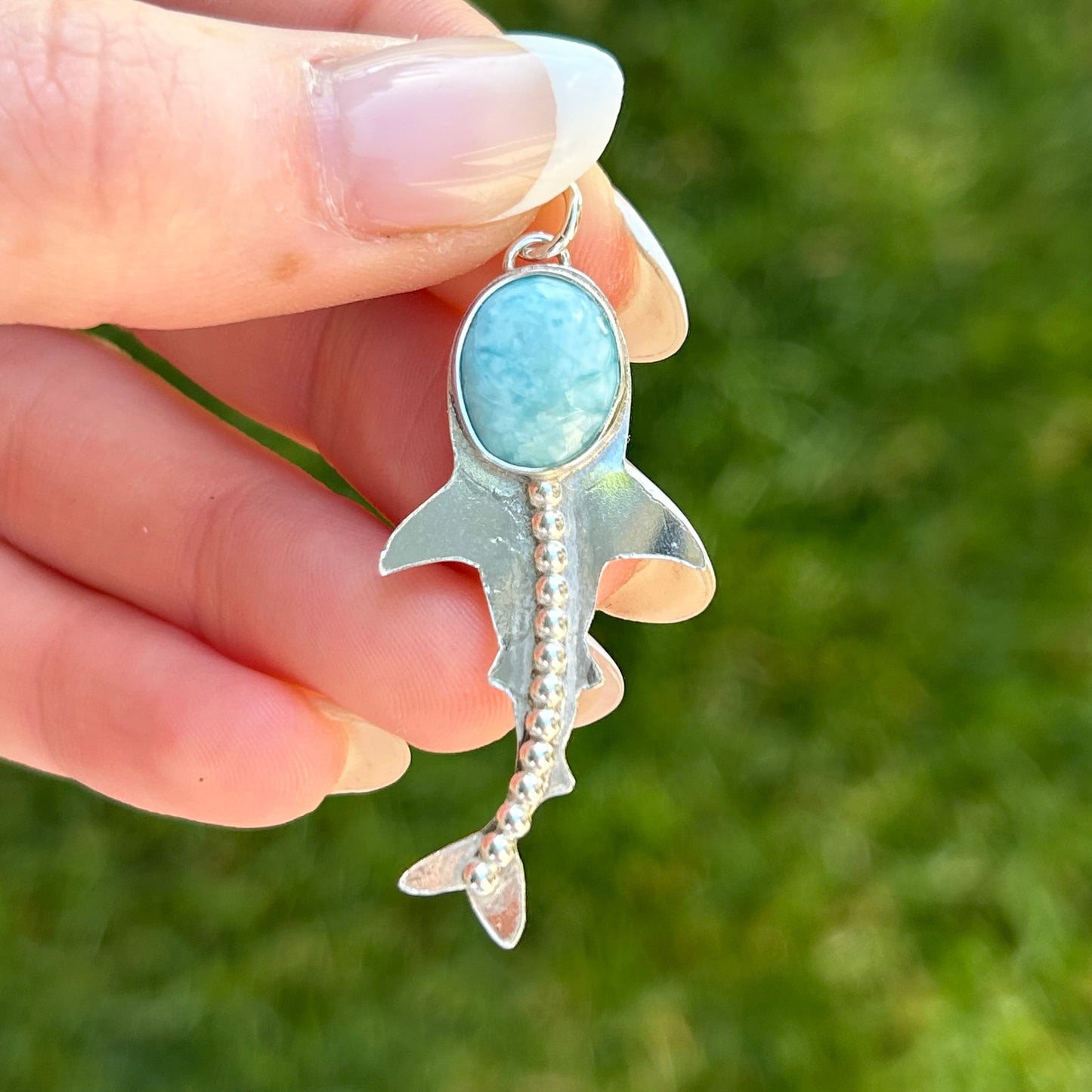 Larimar Whale Shark Pendant