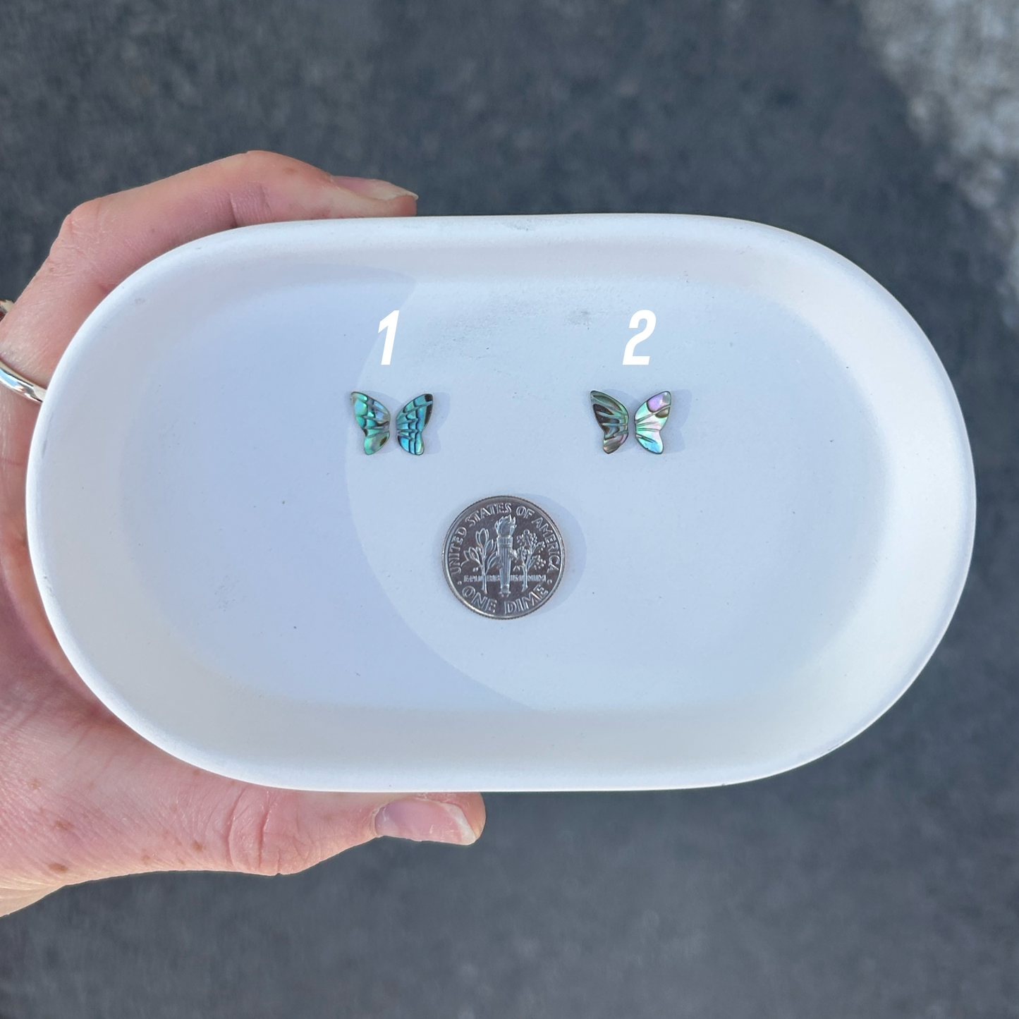 Abalone Butterfly Ring Any Size