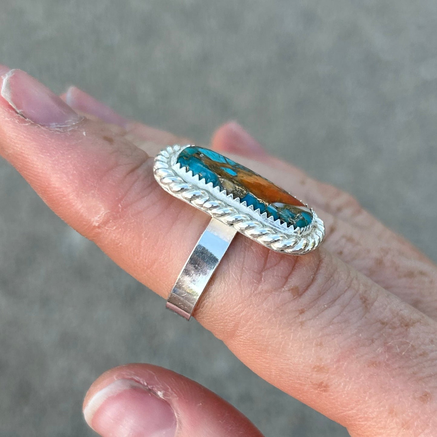 Spiny Oyster Copper Turquoise Size 6