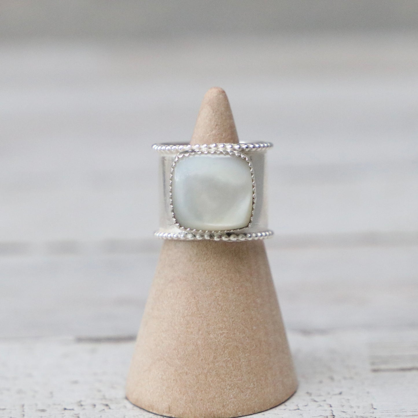 Moon Stone Thick Band Size 5.5
