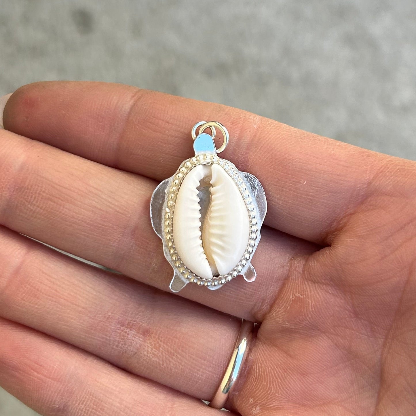 Cowrie Turtle Pendant