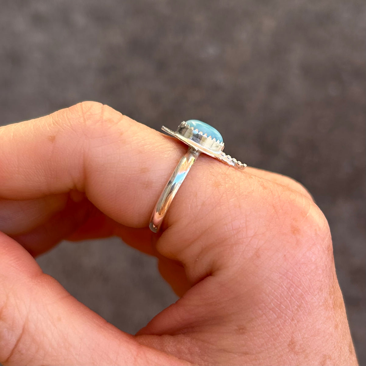 Larimar Manta Ray Ring Any Size