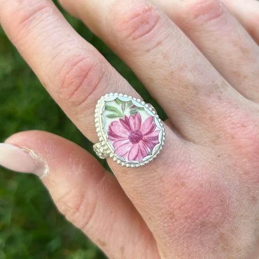 Daisy Teardrop Ring Any Size