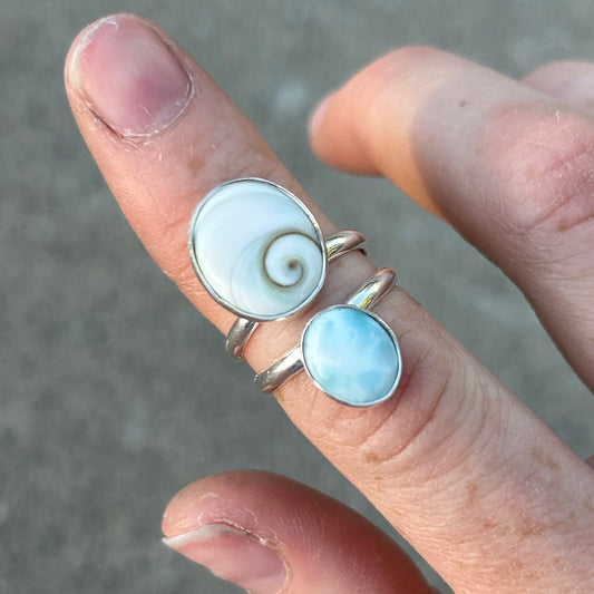 Cat’s Eye Larimar Ring Any Size