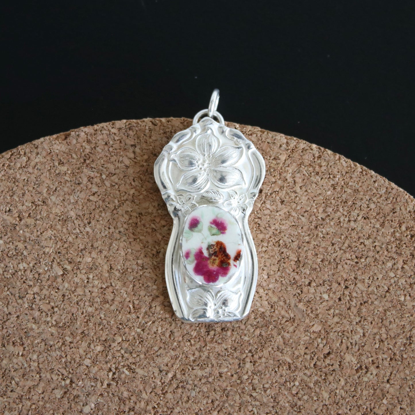 Raspberry Hibiscus Spoon Pendant