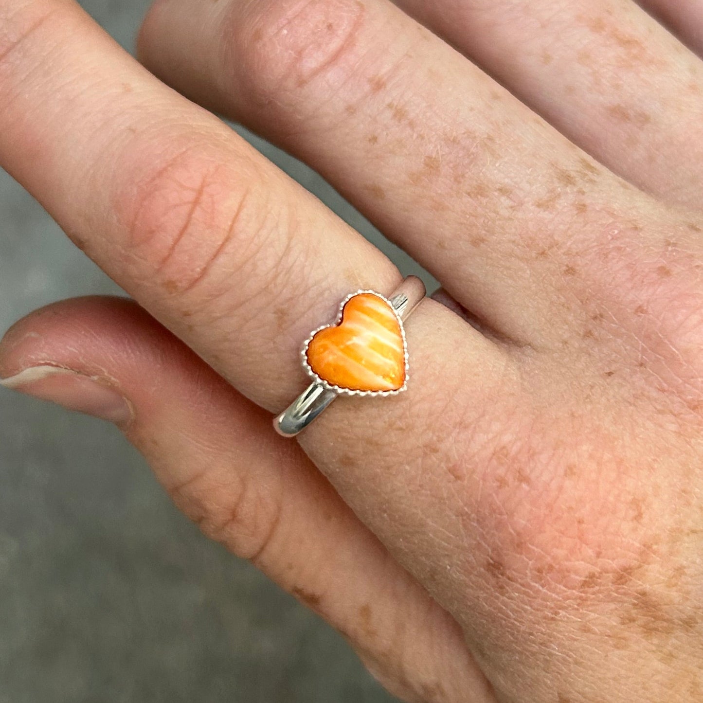 Spiny Oyster Heart Ring Any Size