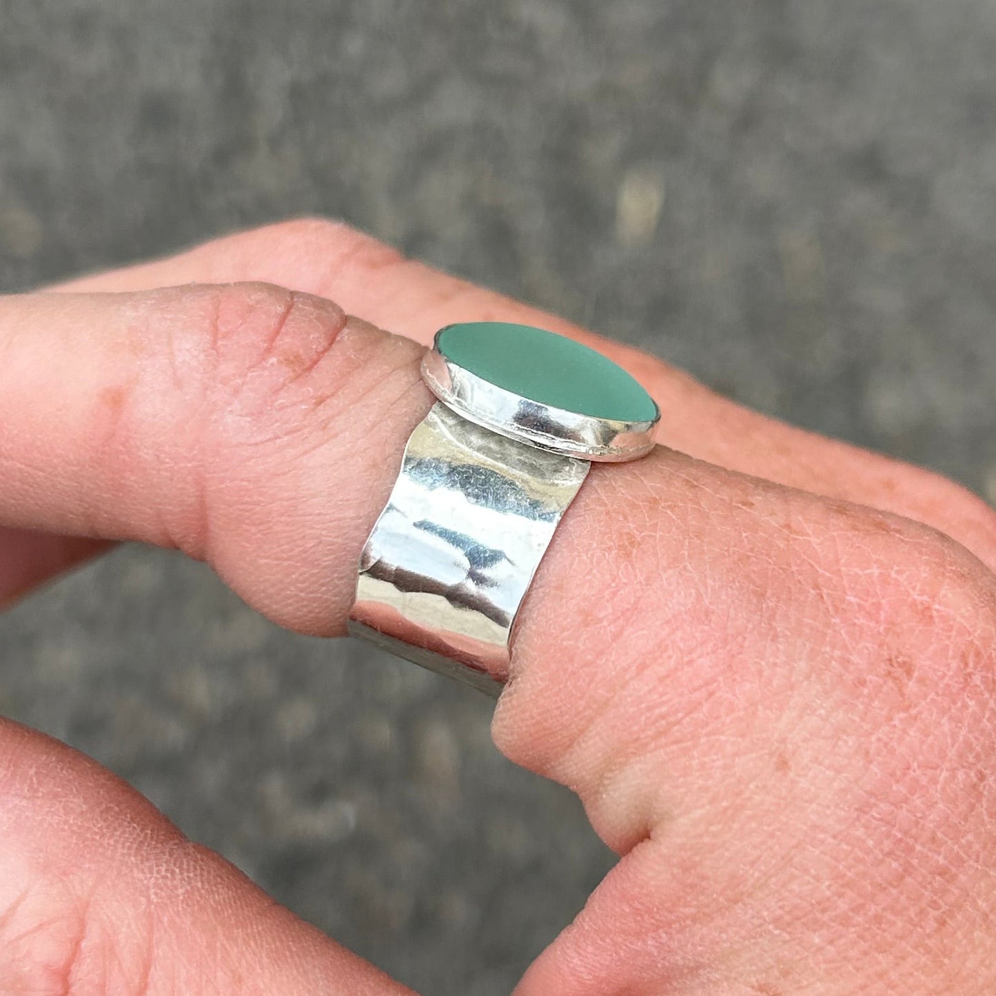 Sea Glass Whale Shark Ring