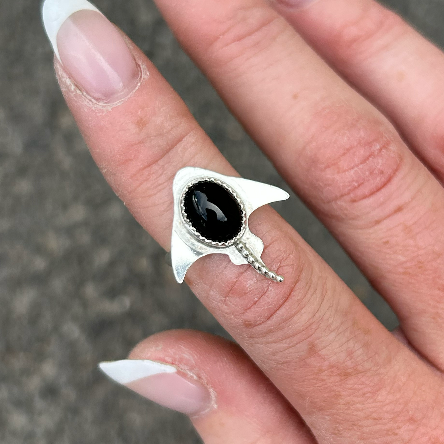 Midnight Stingray Ring