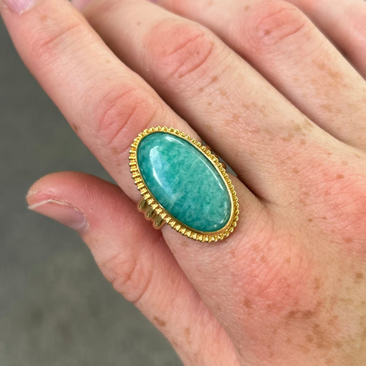 Amazonite in Gold Size 7