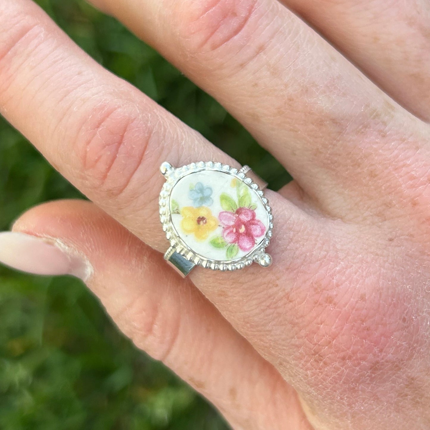 Colorful Floral Ring Any Size