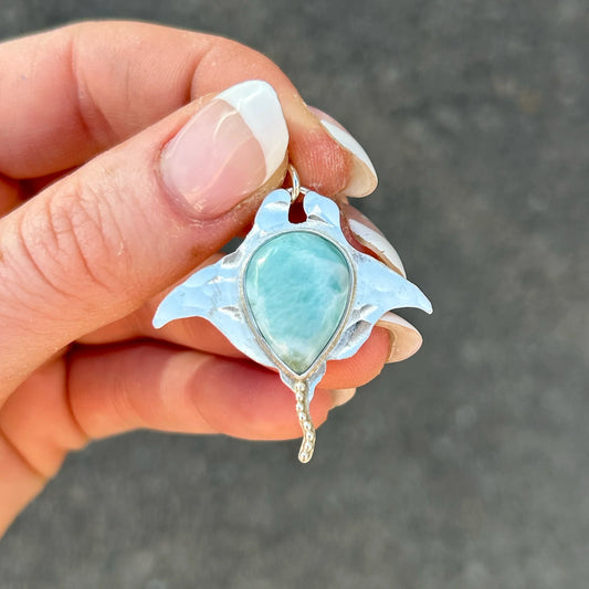 Larimar Manta Ray Pendant