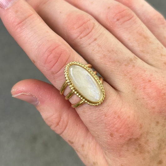 Moonstone in Gold Size 7.5