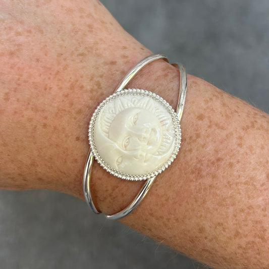 Sun/Moon Face Cuff Bracelet