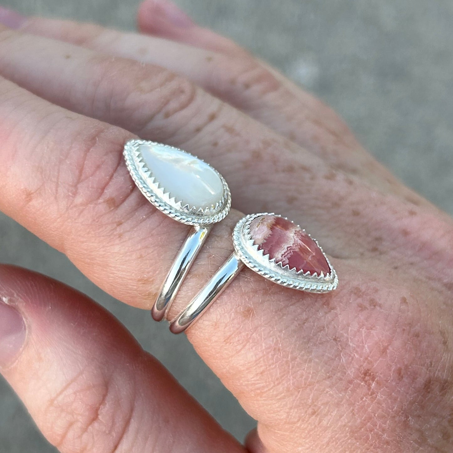 Rhodochrosite Pearl Double Stack Any Size