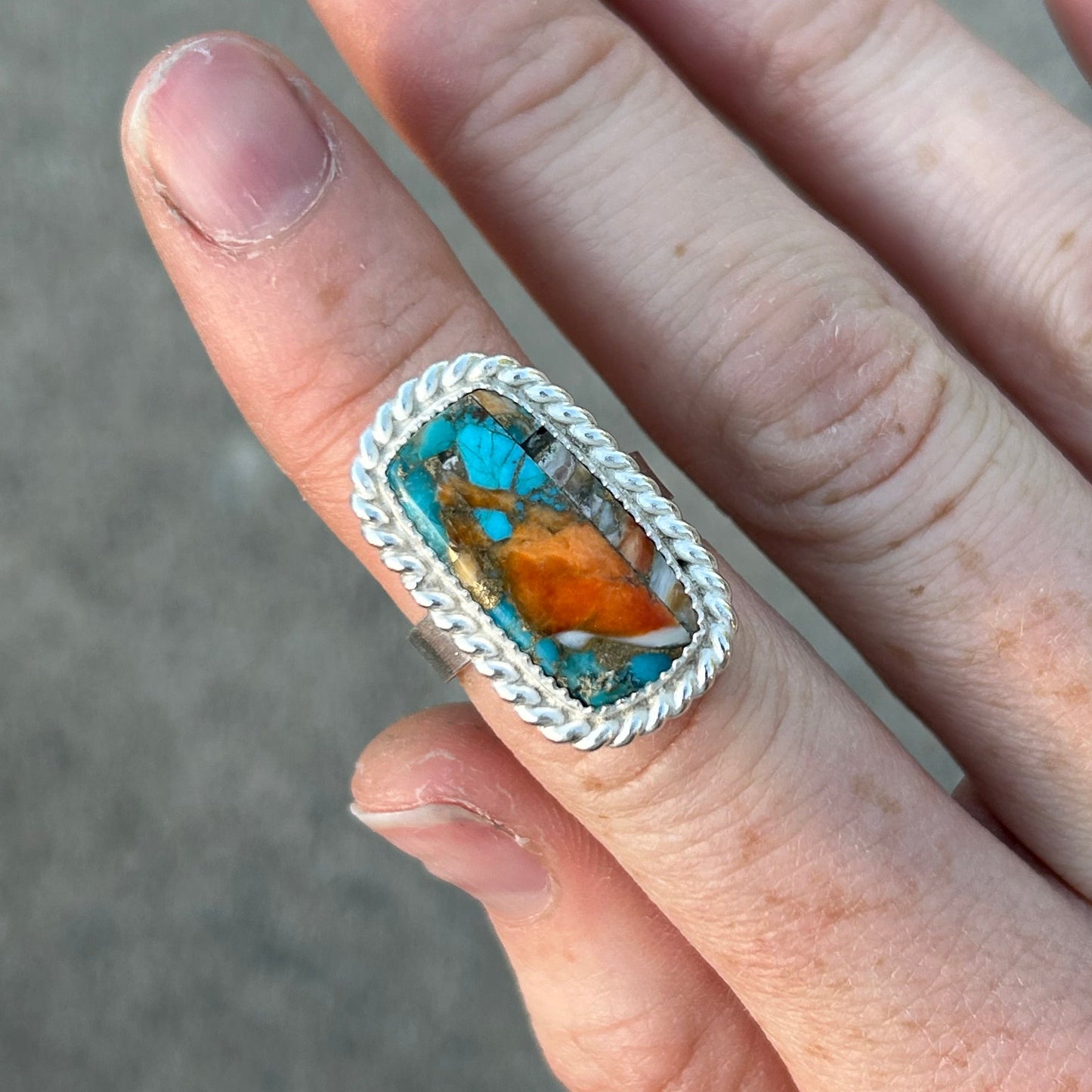 Spiny Oyster Copper Turquoise Size 6