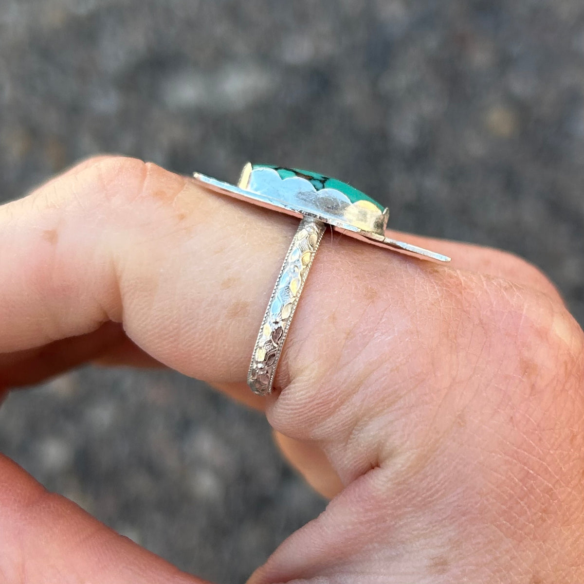 Turquoise Fish Ring Size 7