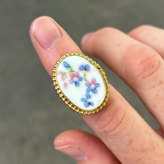 Vintage Floral Spoon Ring Any Size