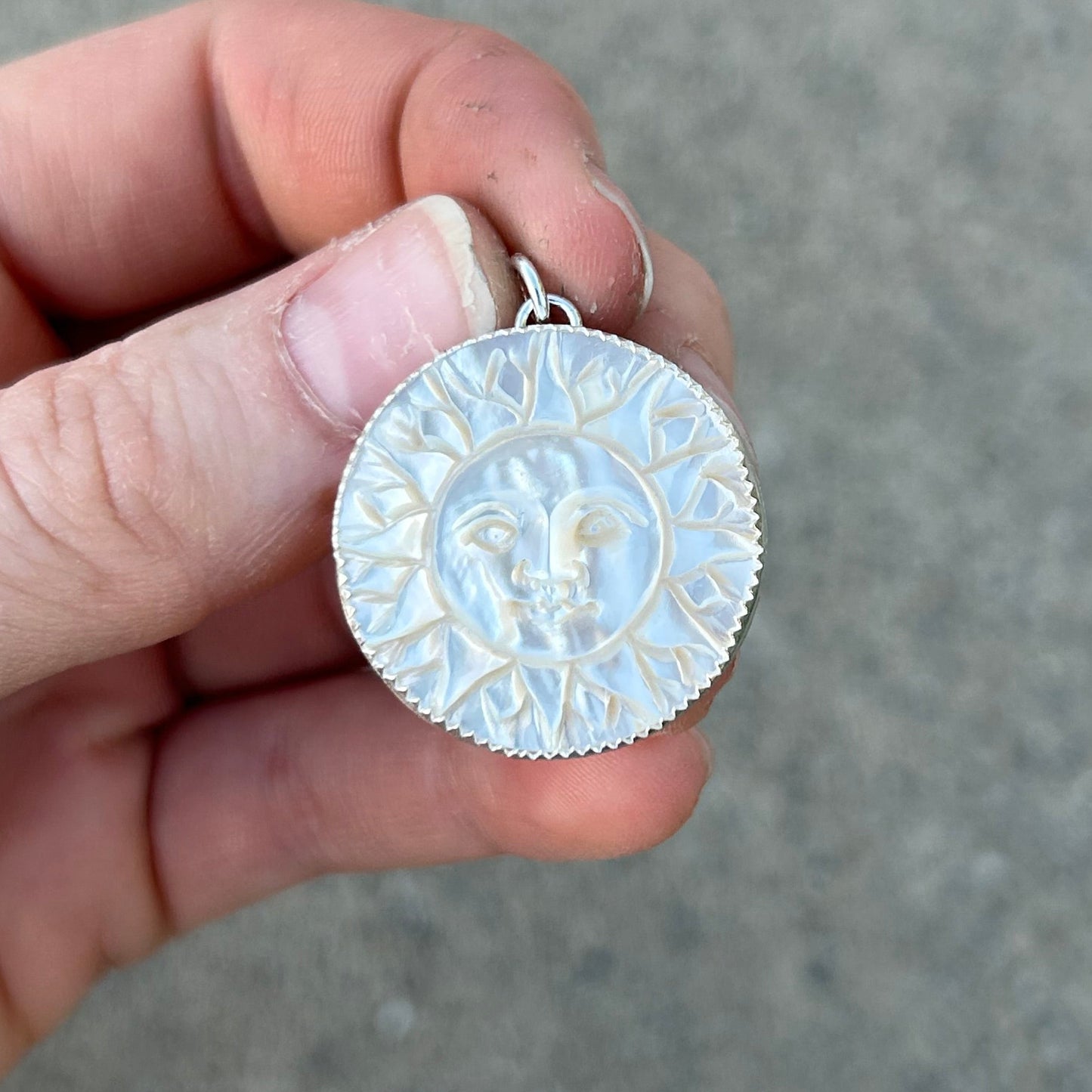 Shell Sun Face Pendant