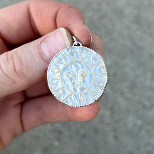 Shell Sun Face Pendant