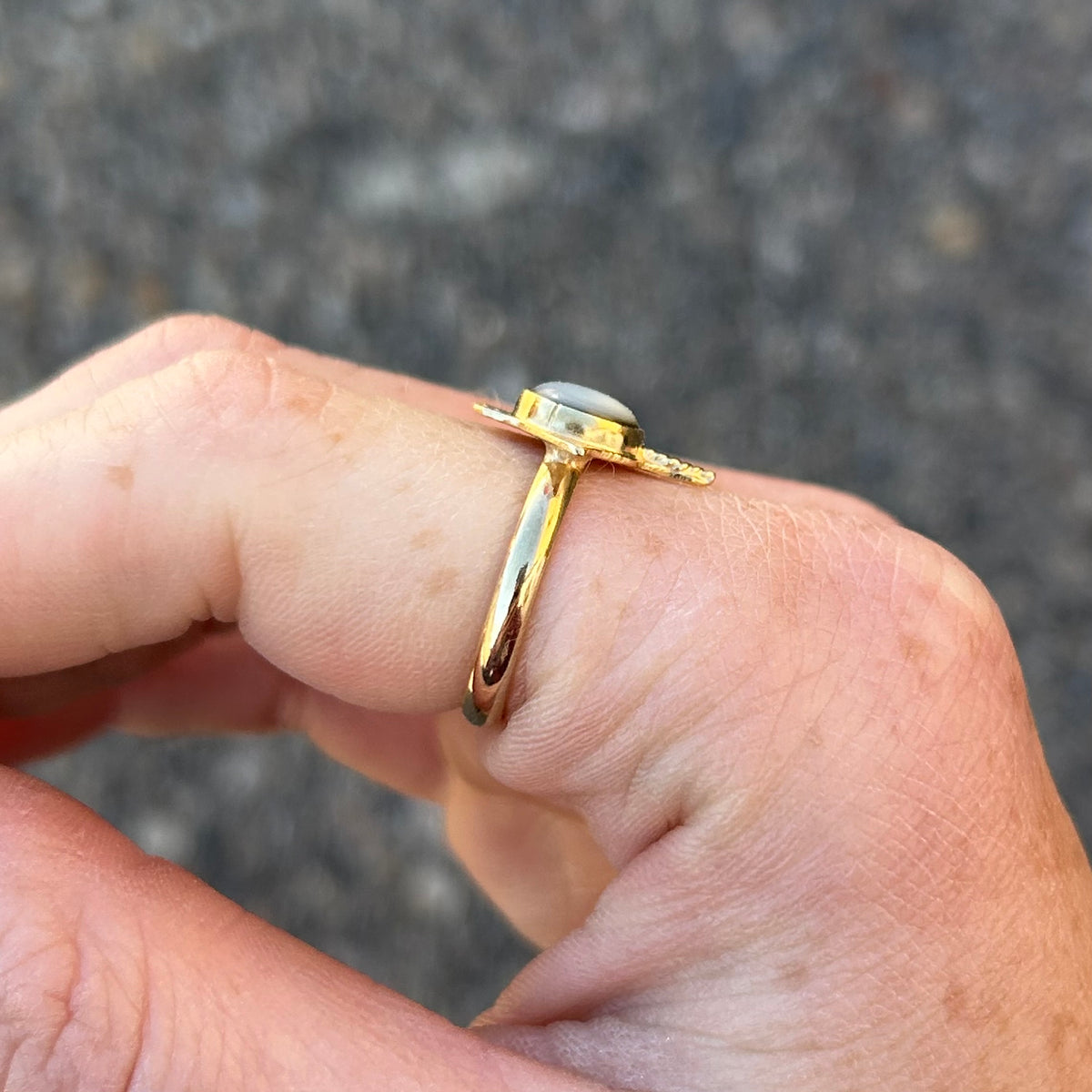 Manta Ray Pearl Ring Any Size