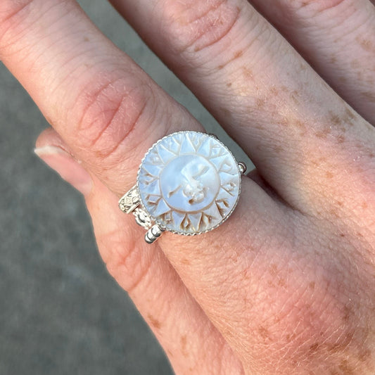 Shell Sun Face Ring Any Size