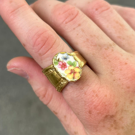 Vintage Plate Spoon Ring Any Size in Gold