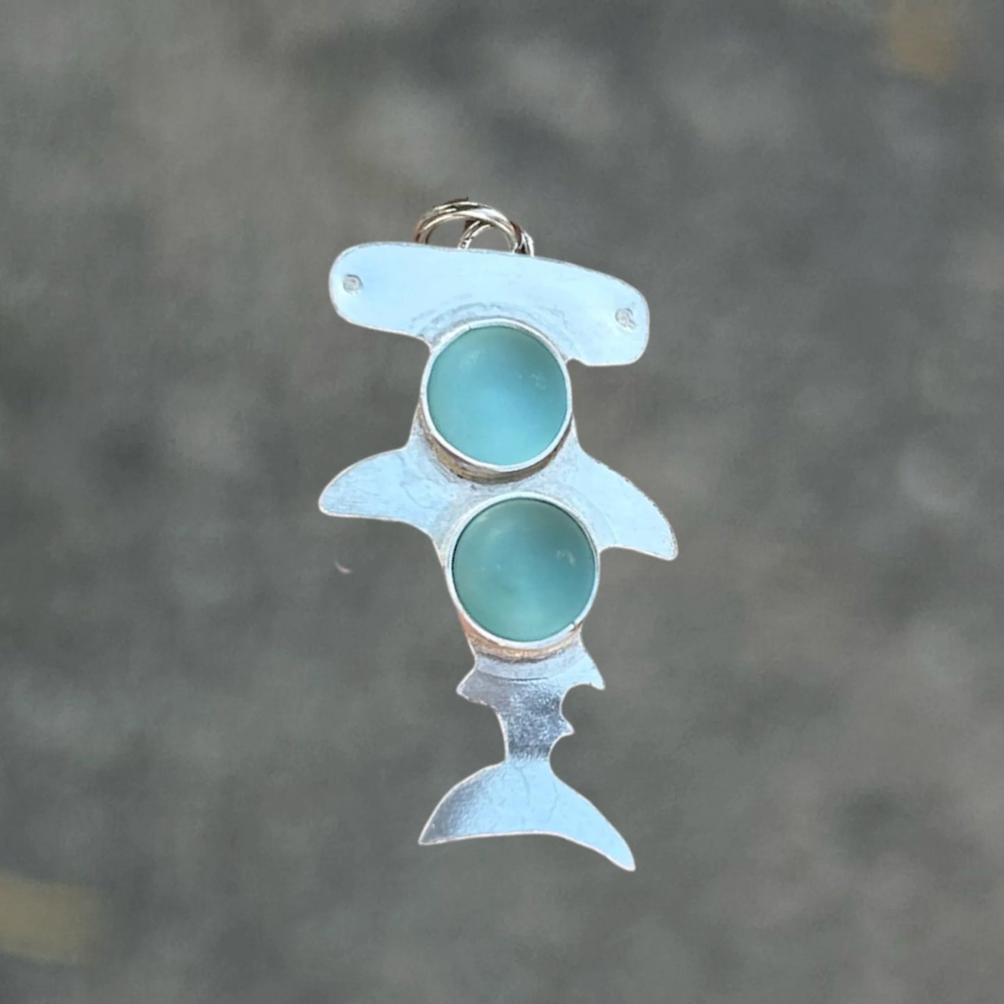 Sea Glass Hammerhead Pendant