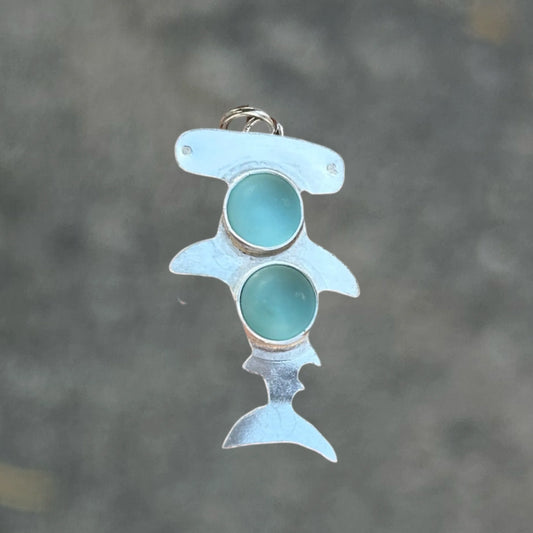 Sea Glass Hammerhead Pendant