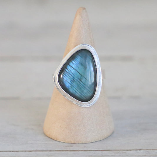 Labradorite Triangle Ring Size 10