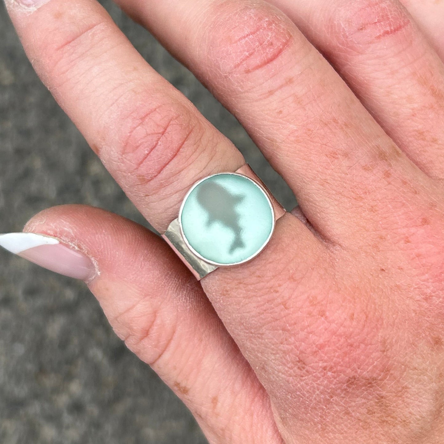 Sea Glass Whale Shark Ring