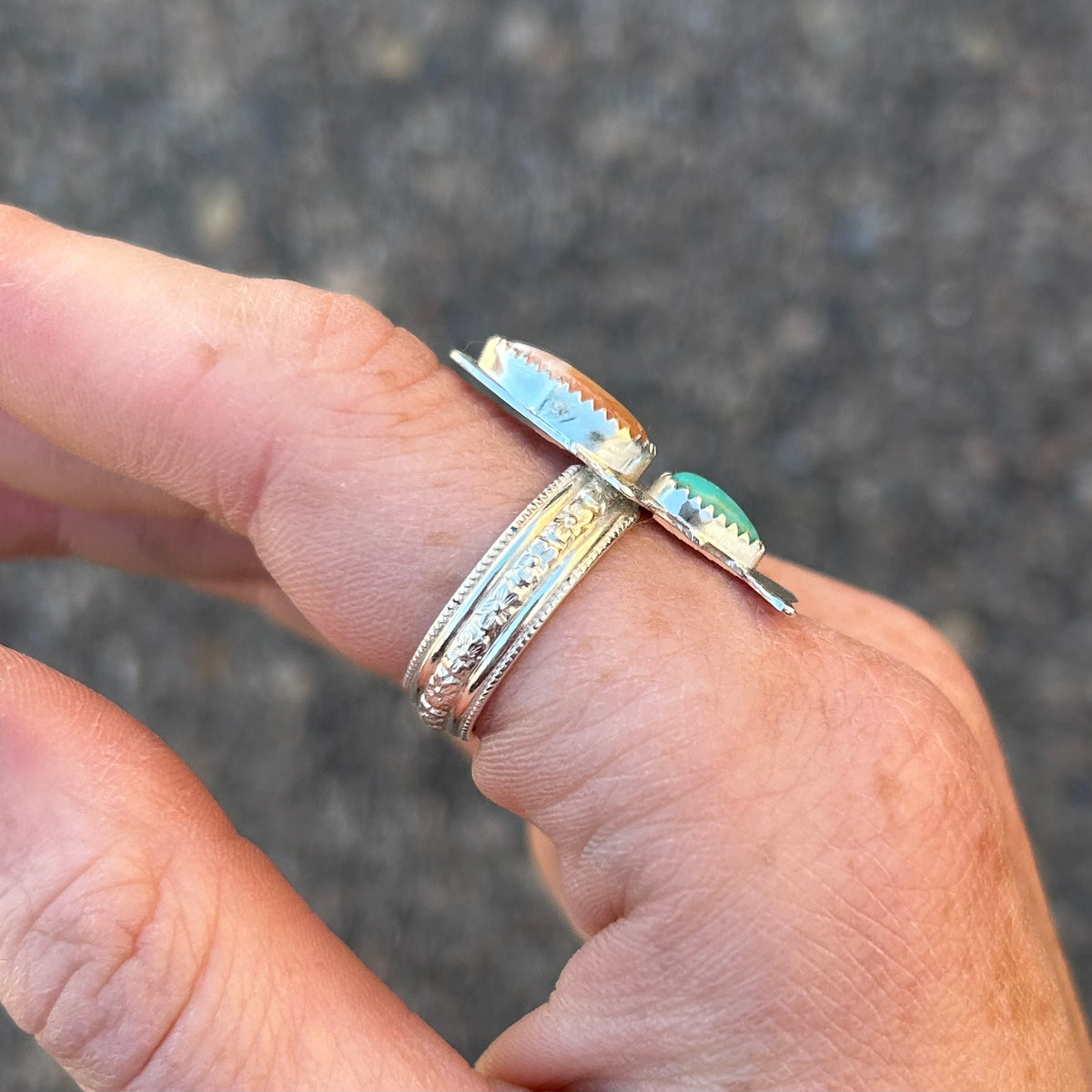 Double Fish Ring Size 7.5