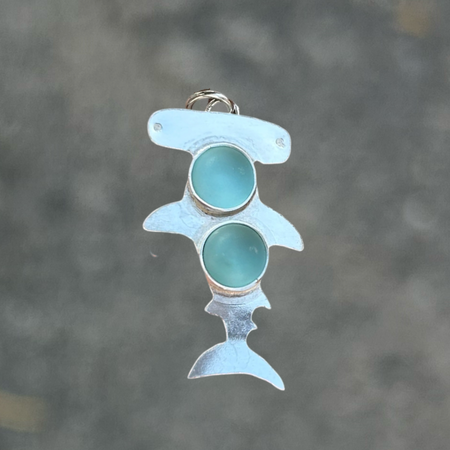 Sea Glass Hammerhead Pendant