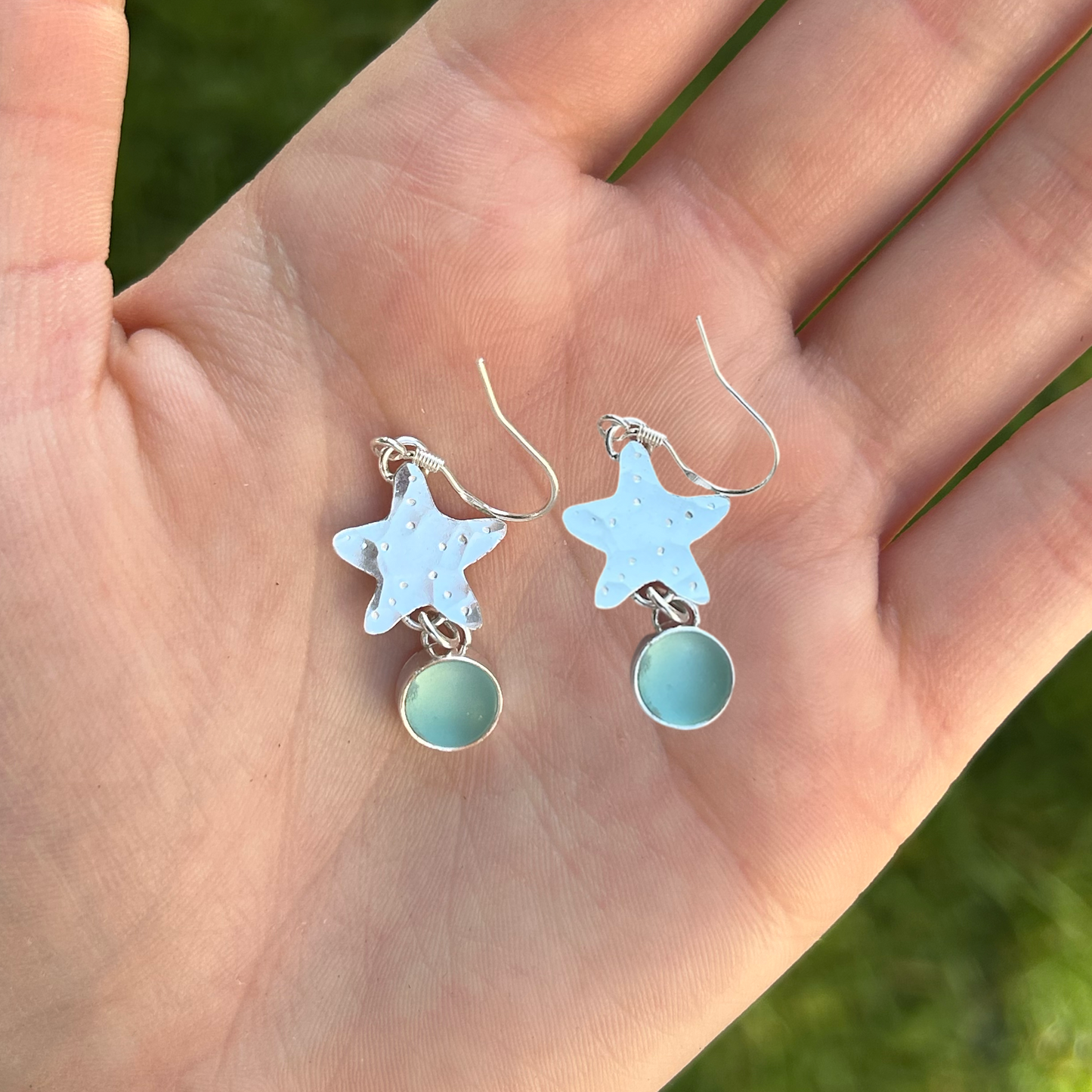 Sea Glass Starfish Earrings