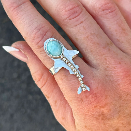 Larimar Whale Shark Ring