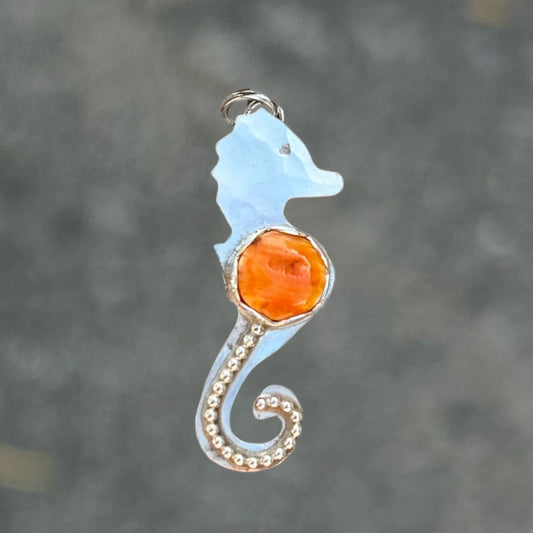 Spiny Oyster Seahorse Pendant